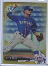 JUSTIN DUNN 2017 BOWMAN CHROME GOLD REFRACTOR #d 47/50