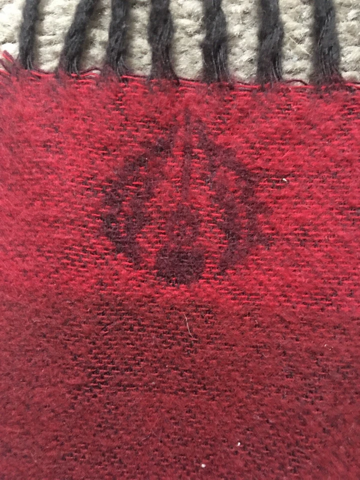 Red Pink Orange Striped Tasseled Scarf Soft Possibly Cashmere - Image 4 of 4