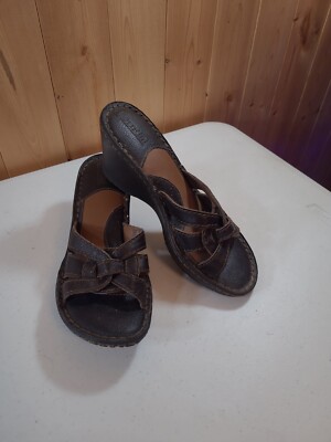 Sandales Bjorndal En Cuir Marron - Talon Compensé - Taille 10 M (US) Pour Femme - Occasion