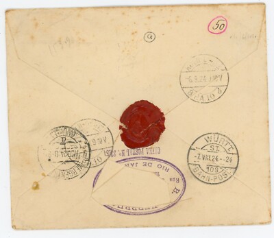 Brazil Sc#272(Two Pairs)-RIO DE JANEIRO-16/JUIL/1924-REGISTERED