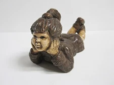 JARU By Robert Cole, 1971 Vintage Reclining Girl Ceramic Sculpture Signed