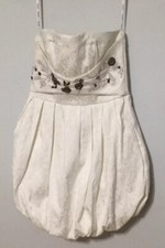 Nwt XOXO Mini Puffed Dress W/ Brass And Crystal Accent Cocktail Shirt Prom Dress