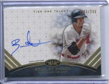 2018 TOPPS TIER ONE BRADLEY ZIMMER *T1 TALENT AUTO /295 INDIANS Signed Autograph