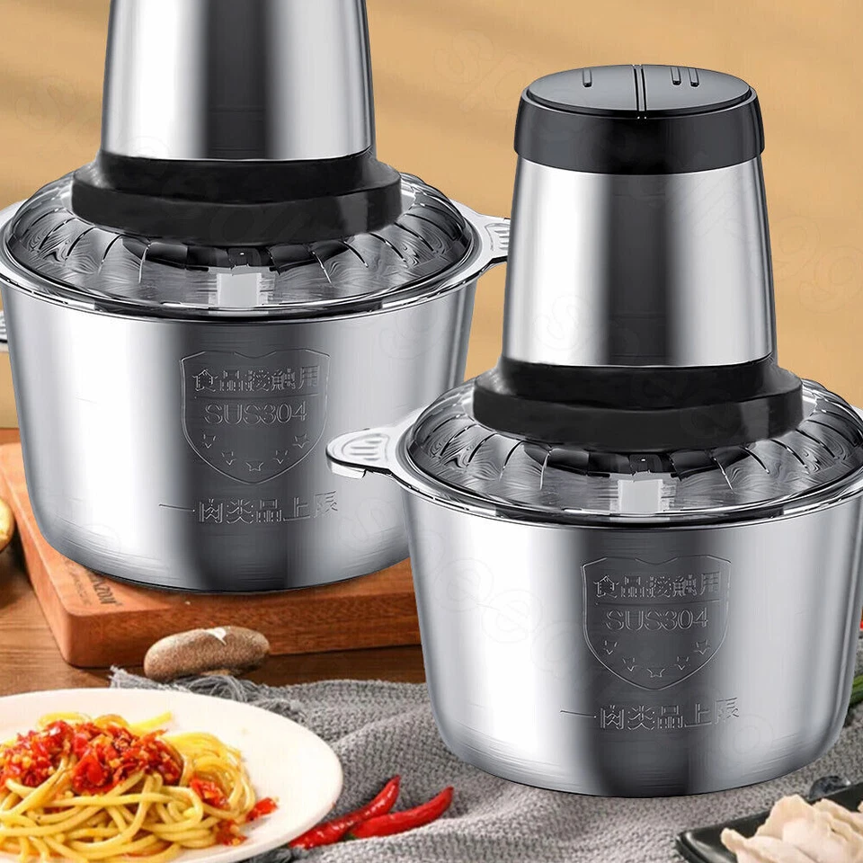 300W Electric Food Vege Chopper Food Processor Kitchen Meat Grinder Mixer 2L US - Image 2 of 4