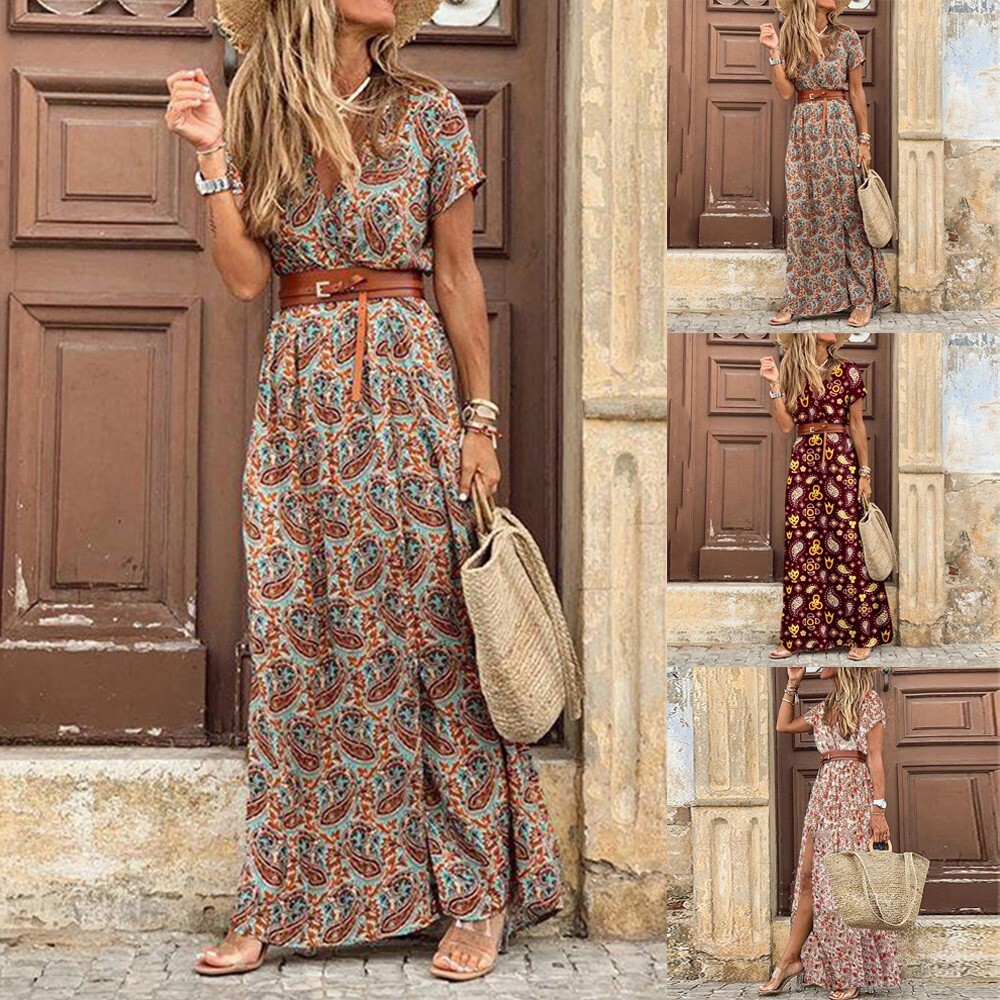 Dress Summer Womens 1 Set Beach Boho Casual Comfortable Fashion Floral |  eBay