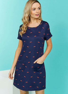 Yumi Women/Ladies Mini Fish Tunic Colour-Dark Size