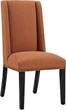 EEI-2233 MO- Baron Modern Tall Back Wood Upholstered Fabric, Dining Chair, Orang