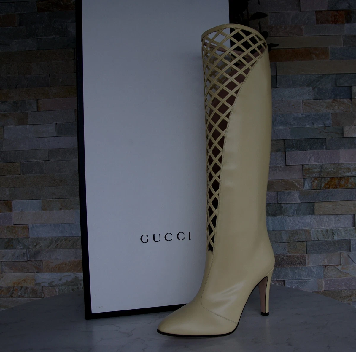 Gucci high top heels boots