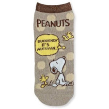 Peanuts Snoopy Kids Socks Woodstock Autumn Cotton Blend Elastic 20-24cm JP