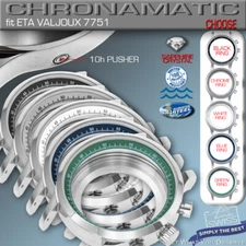 WATCH CASE CHRONOMATIC FOR MOVEMENT ETA VALJOUX 7751, ST-STEEL, 44 MM