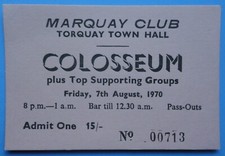 Colosseum Aug 7, 1970 Town Hall Torquay, Devon, England