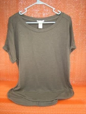 MATTY M Gray Green R/Neck S/Sleeve Pullover Womens Top Size M