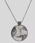 NWOT Or Paz Sterling Silver 925 Large Round  Pendant 36" Chain Made Israel PZ/a — photo 5