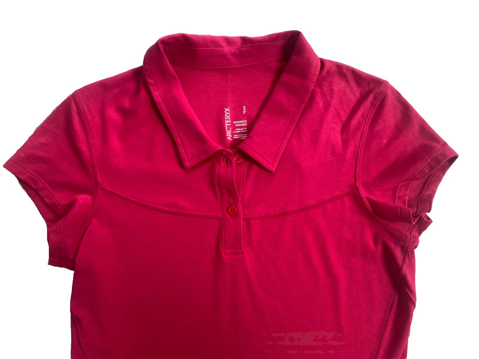 Polo Arc'Teryx donna relaxed fit coupè ampia manica corta rosa taglia S