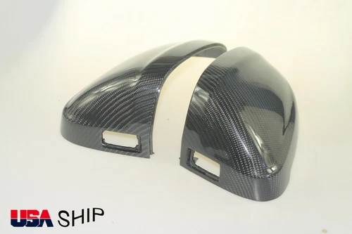Real Carbon Fiber Side Mirror Cap Cover For Audi B9 S4 RS4 S5 RS5 W/Assist 17-23