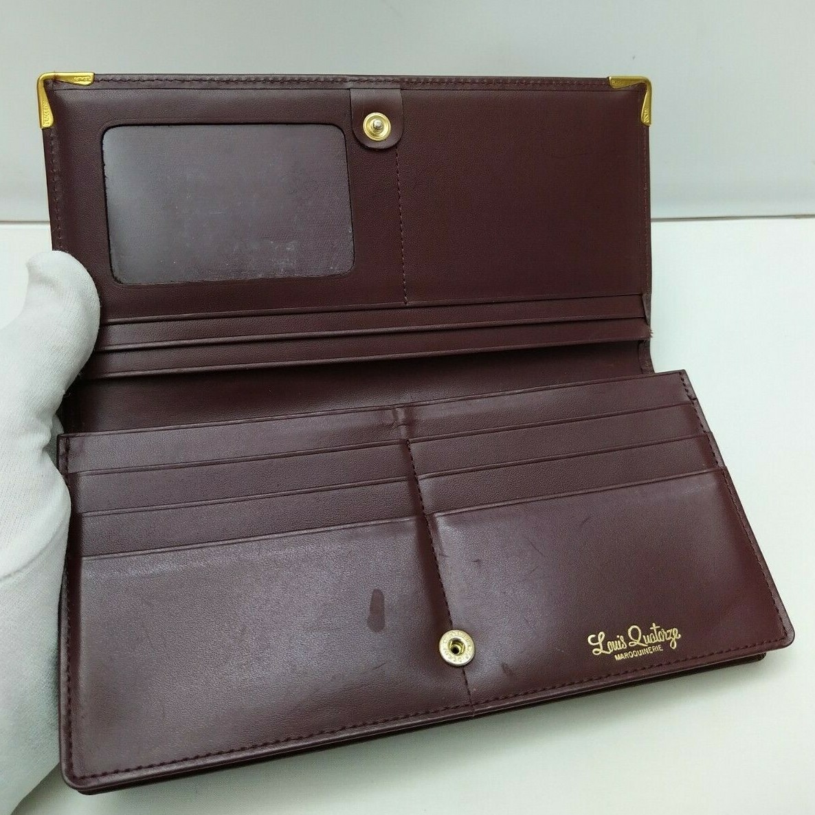 Louis Quatorze Maroquinerie Burgundy Leather Credit Card