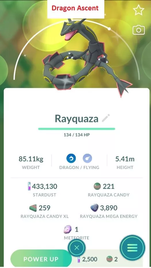 Shiny Rayquaza Pokemon Trade Go