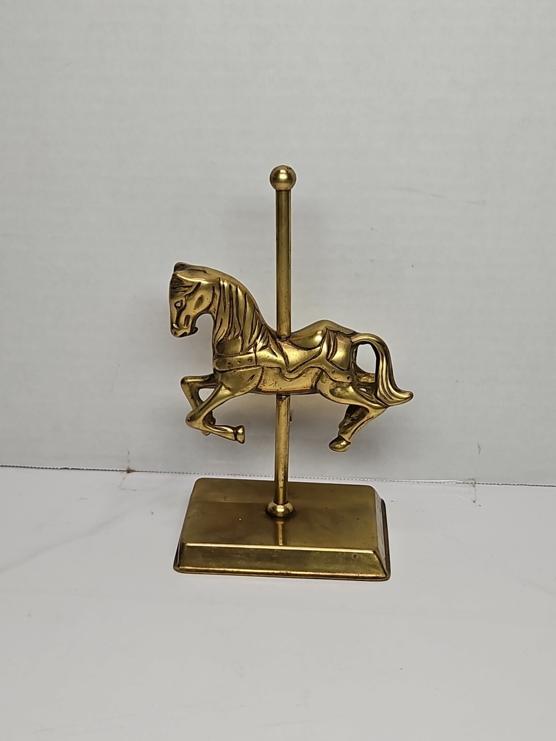 Vintage Brass Carousel Horse Equestrian Decorative Statue Equine Decor Figurine
