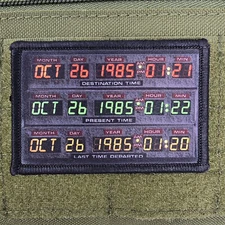 Time Machine Patch Moral Tactical Meme Military Army USA Flag Hook & Loop 3x2