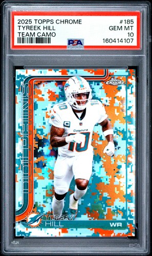 2025 Topps Chrome NFL - Tyreek Hill Team Camo SP Dolphins - PSA 10 - POP 1