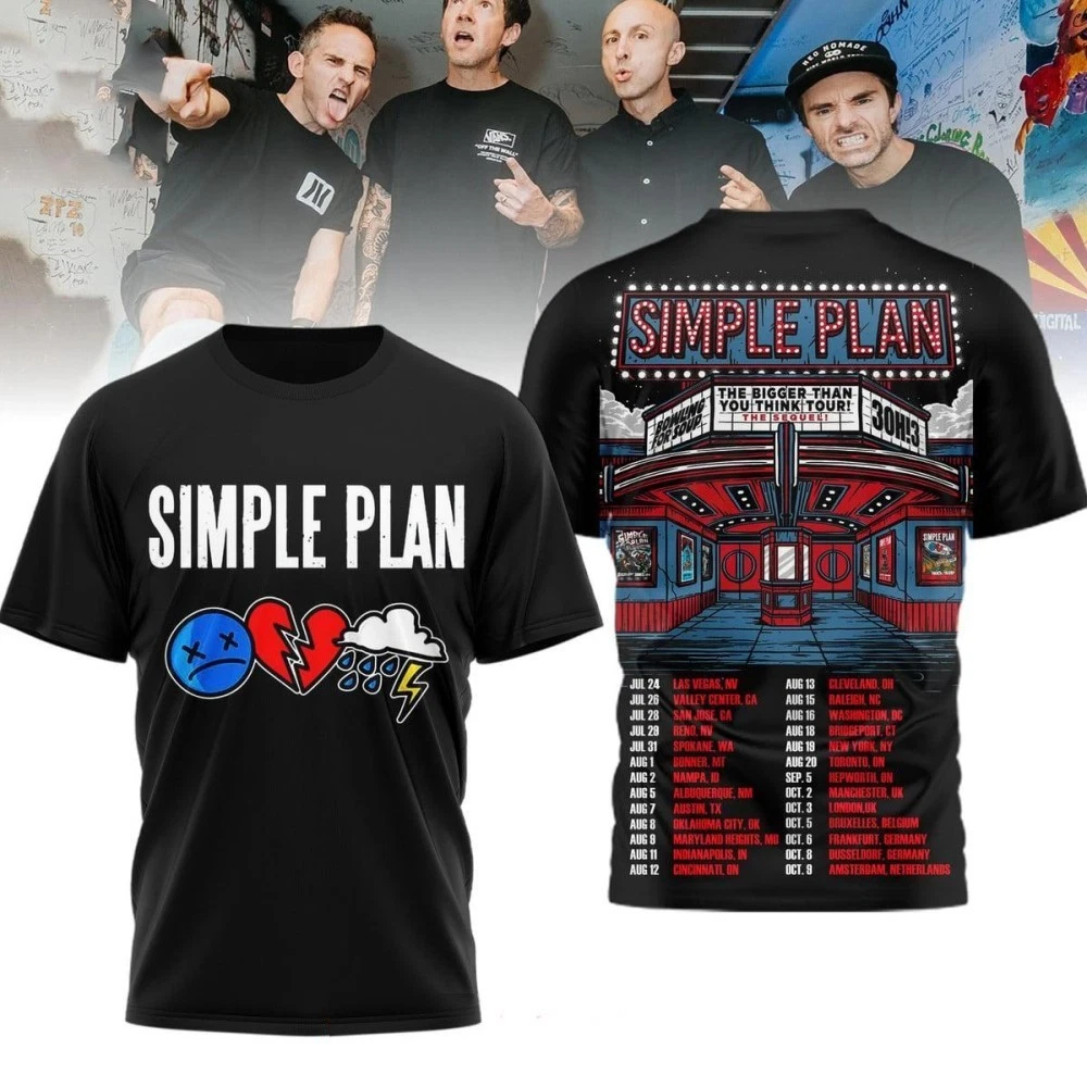 Simple Plan The Bigger Than You Think Tour 2026 Shirt S-5XL BL1188