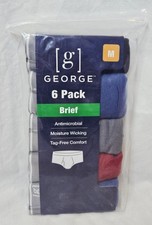 George Mens 6 Pack Brief Underwear Tag-Free Choose Sz M XL 2XL 3XL Assorted NEW