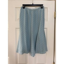 Vintage Y2K blue silk polka dot skirt with side zipper Susan Bristol medium