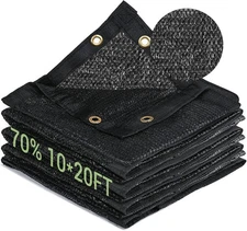 70% Garden Shade Cloth, 10x20FT HDPE Mesh Tarp with Upgraded 10x20FT, 