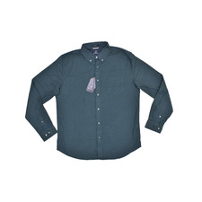 NEW Ben Sherman Stretch Button Down Shirt Size L Dark Green BS32LW001