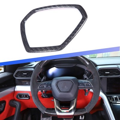 Real Carbon Fiber Steering Wheel Frame Cover For Lamborghini Urus 2018-2021