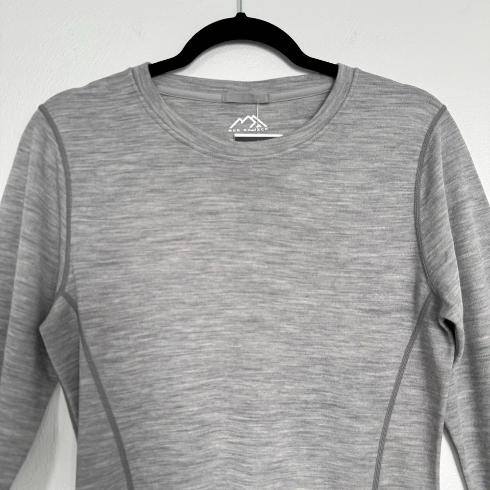 Merino Tech 250G Midweight Thermal Base Layer Shirt Women’s Medium Gray NEW - Image 2 of 4