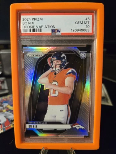 2024 Prizm  Rc Variations Bo Nix #5 Silver Prizm PSA 10 Price Firm NN !