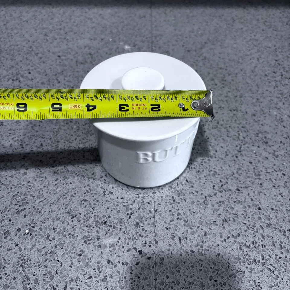 Plato Campana Guardián de Mantequilla Estilo Francés Porcelana Blanca Diario Fitz & Floyd Granja Foto 2 de 4