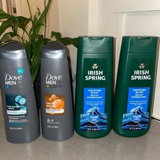 Dove men shampoo  conditioner and Irish spring body wash pack of 4 