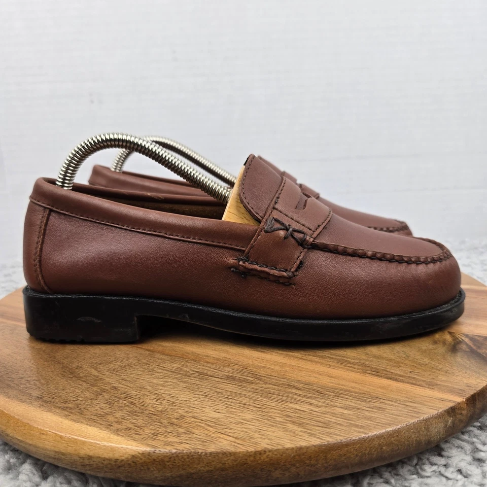 G.H. Mocasín Bass & Co Weejuns para mujer 7W Katherine II cuero marrón centavo ancho Foto 3 de 4