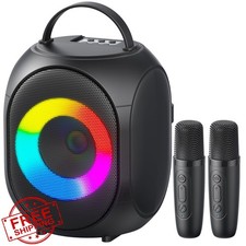 Kinglucky Karaoke Machine Kids Adults Bluetooth Speaker 2 Mics