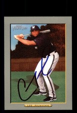 Signed Baseball Card Auto Carlos Lee 2006 Topps Turkey Red #347 Brewers