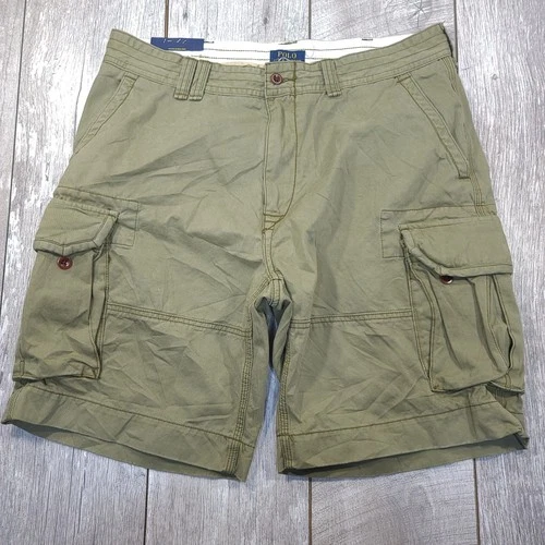 Polo Ralph Lauren Cargo Shorts Men 38 Olive Green Classic Chino Cotton Utility