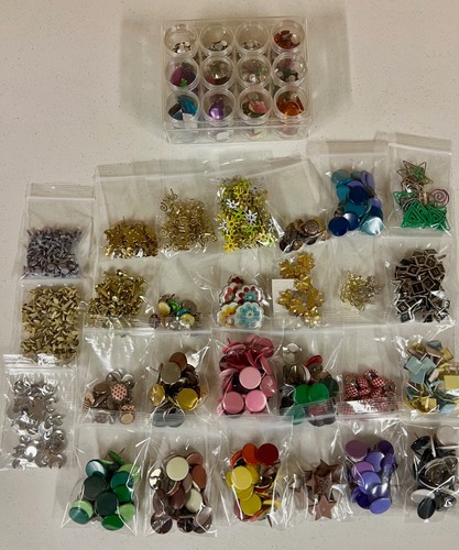 Lot of Decorative Scrapbooking Brads  & Flat-back Embellishments - SEE PHOTOS
