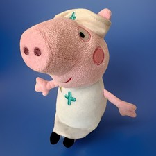 Rare Peppa Pig Plush with Nurse Outfit 10" Soft Toy Stuffed Animal Great Gift
