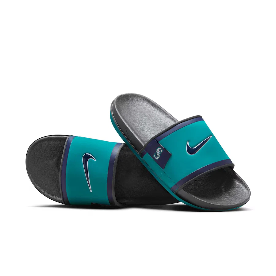 SANDALI SLIDE NIKE SEATTLE MARINERS OFFCOURT CALZATURE CON LICENZA UFFICIALE TAGLIA 12