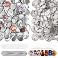 200 Sets 1 Inch 25mm Button Maker Supplies Parts Metal Blanks Pin Back Film