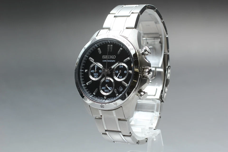 [Casi COMO NUEVO] SEIKO Cronógrafo 8T63-00D0 Negro Reloj de Cuarzo para Hombre de JAPÓN Foto 4 de 4