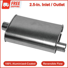 Thrush Muffler Deep Performance Tone Inlet 2.5 Pipe Connection Offset Outlet 2.5