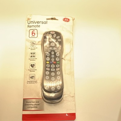 GE Universal Remote Control for 6 Devices Black 34459