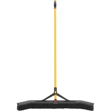 36" Push to Center Push Broom Polypropylene Fill Black Angled Sides Medium