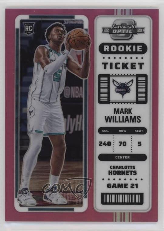 2022 Panini Contenders Optic Rookies Pink Prizm 13/75 Mark Williams #19 RC 4o1