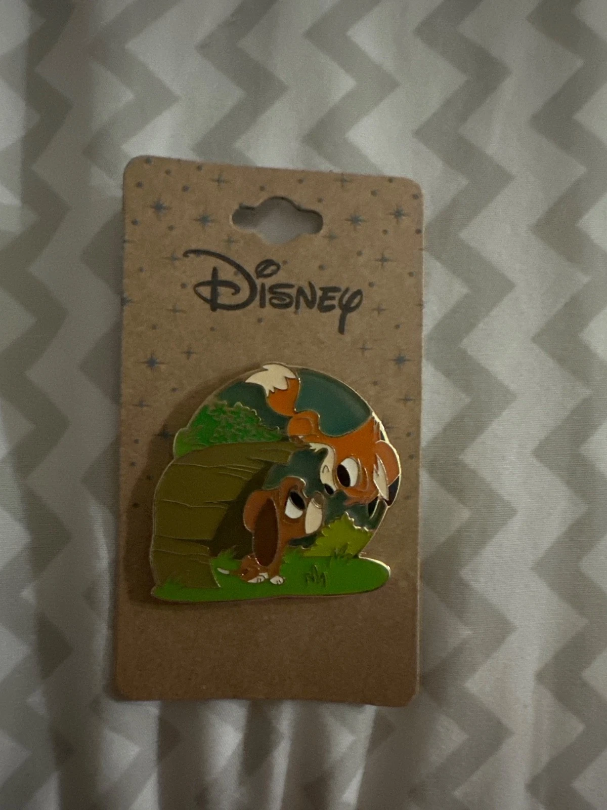Disney Uncas International Fox And The Hound Tod And Copper Stained Glass Pin