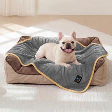 Luciphia Waterproof Pet Blanket, Washable Reversible Sherpa Fleece Throw  Liqui