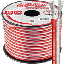 Install Link 16 AWG Gauge Marine Speaker Wire Cable, Tinned OFC 100 Feet